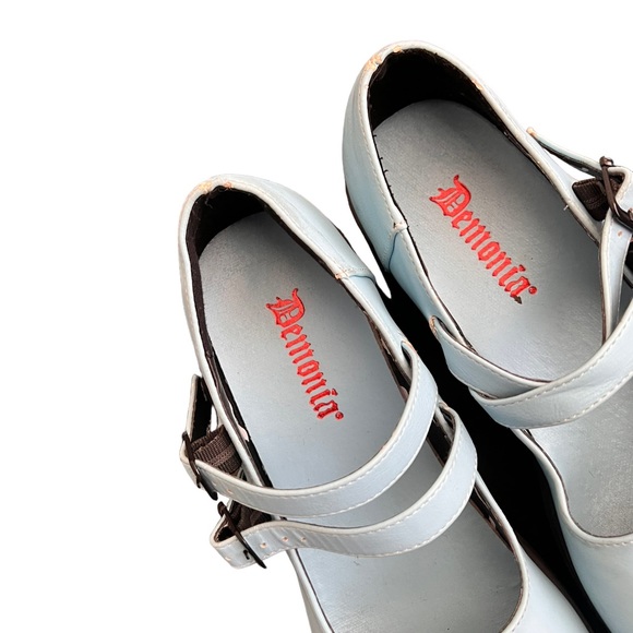 Demonia Kera MaryJane Blue Platform Heels - Picture 9 of 15